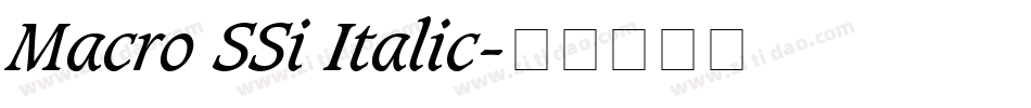 Macro SSi Italic字体转换